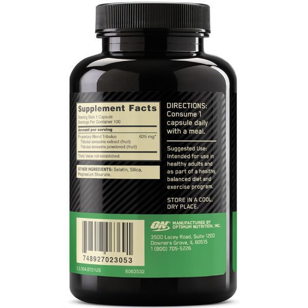 Optimum Nutrition, Tribulus 625, 100 Capsules 22169 фото