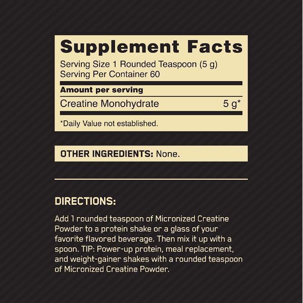 Optimum Nutrition, Micronized Creatine Powder, 300 g 22150 фото